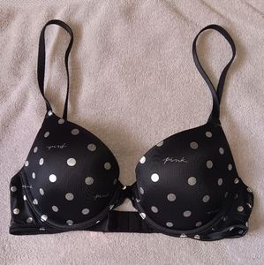 PINK Victoria's Secret Polka Dot Push-Up Bra. Size 34B.